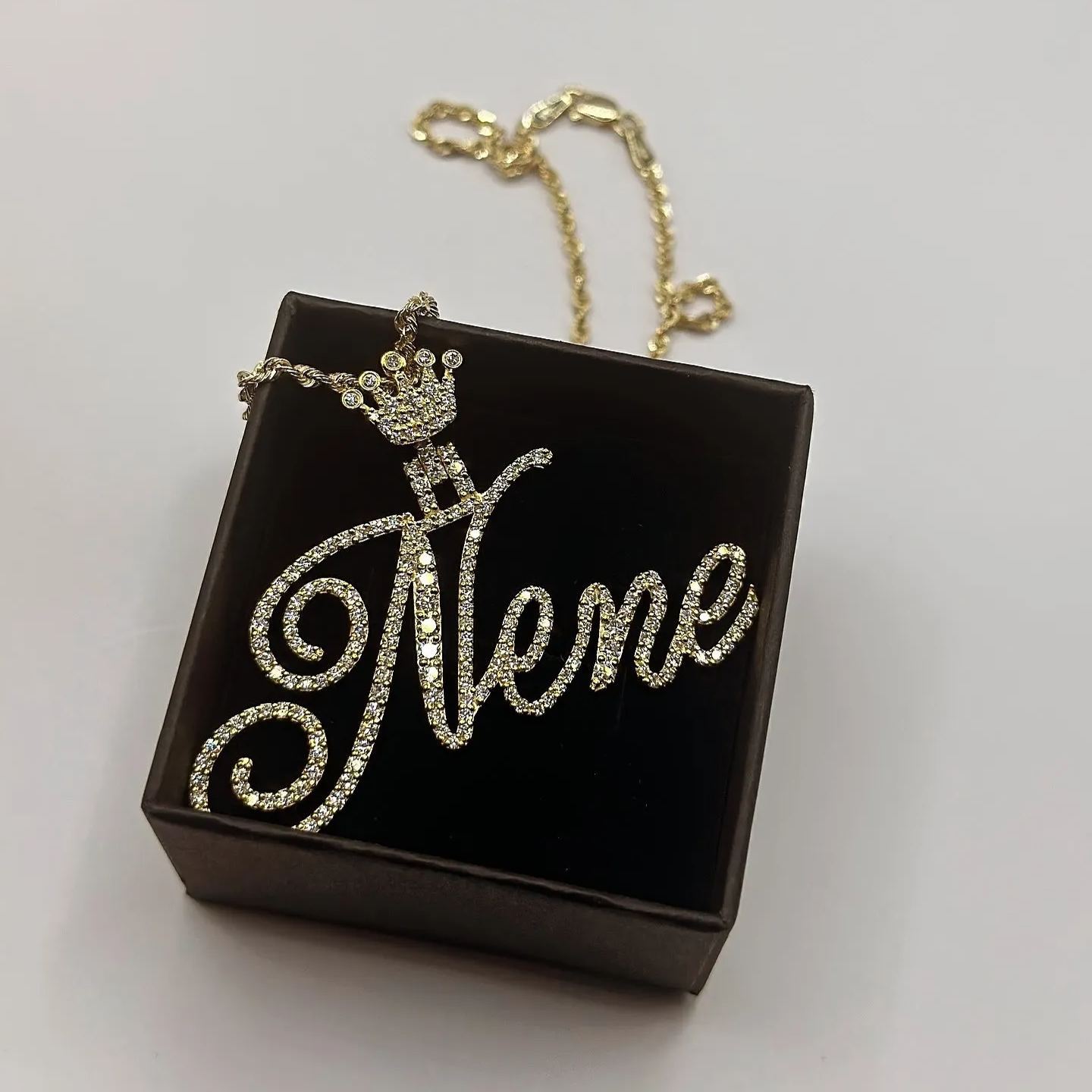 [Copy]White Zircon Butterfly Necklace Cuban Chain Iced Gold Plated Necklace