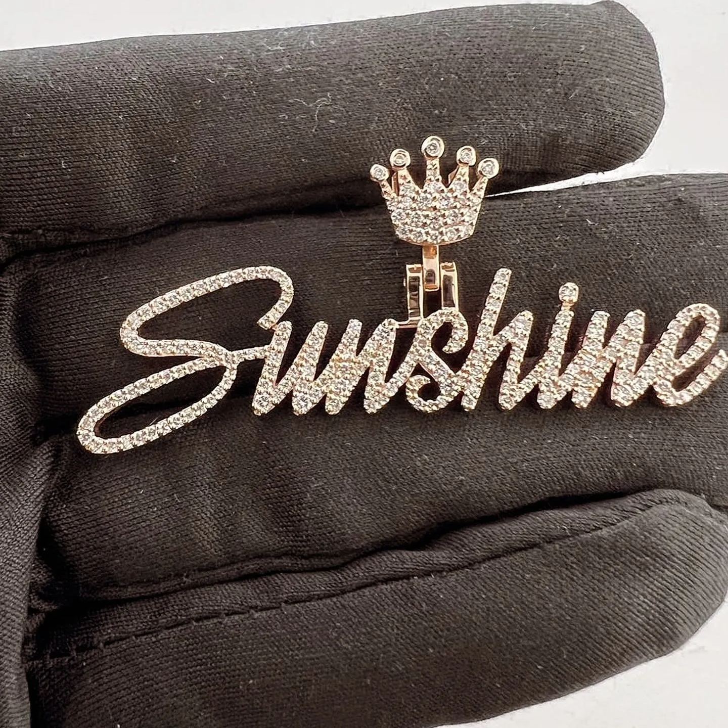 [Copy]White Zircon Butterfly Necklace Cuban Chain Iced Gold Plated Necklace