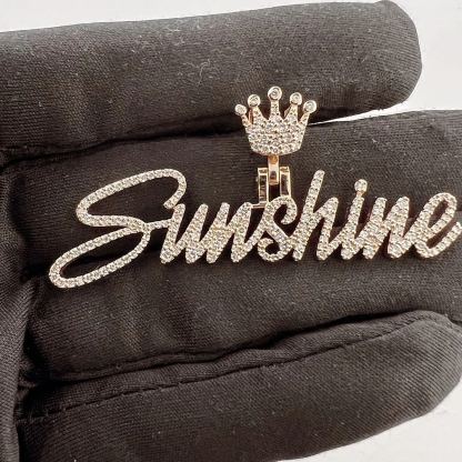 [Copy]White Zircon Butterfly Necklace Cuban Chain Iced Gold Plated Necklace