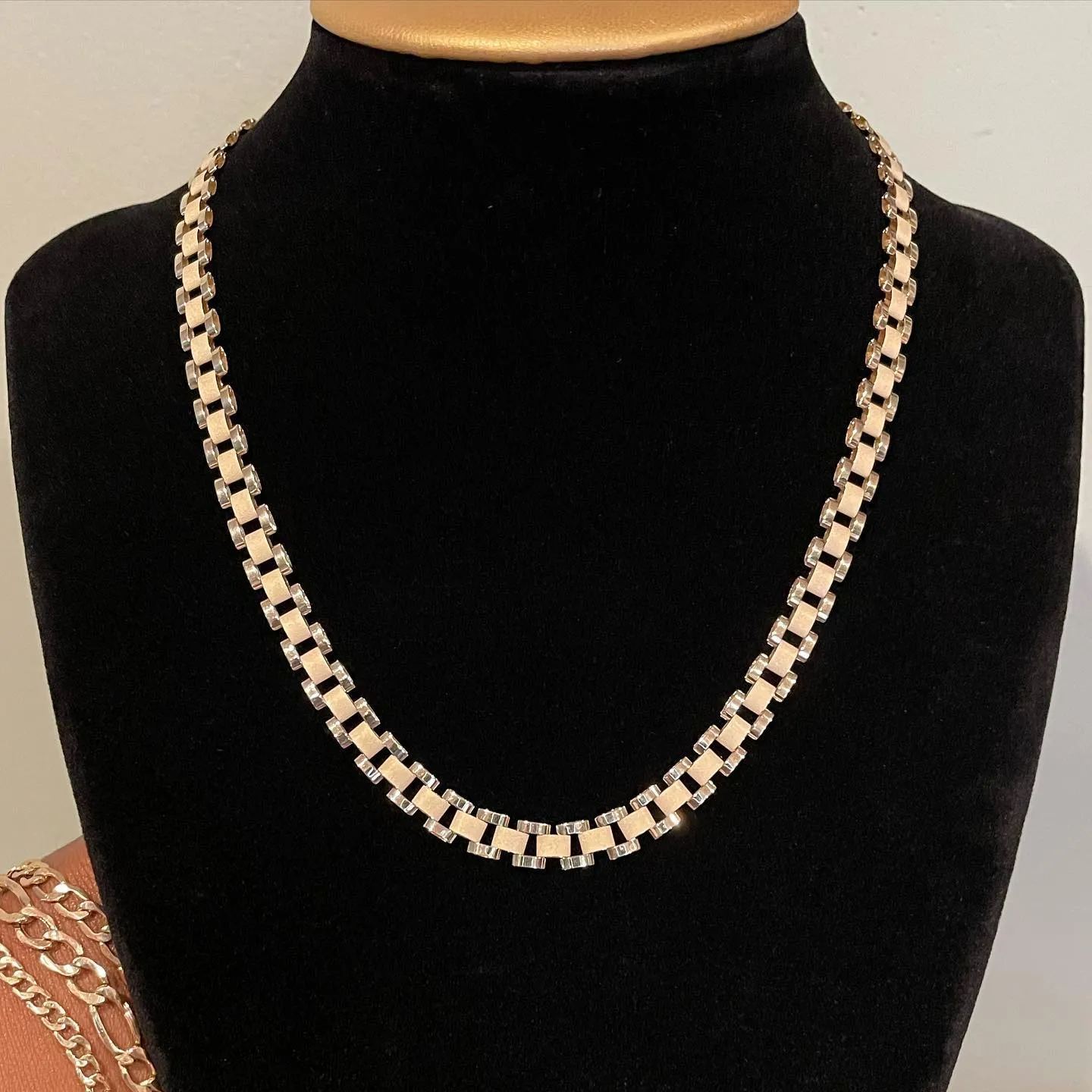 Watch Band Chain Necklace 6mm Width Gold Plated Necklace