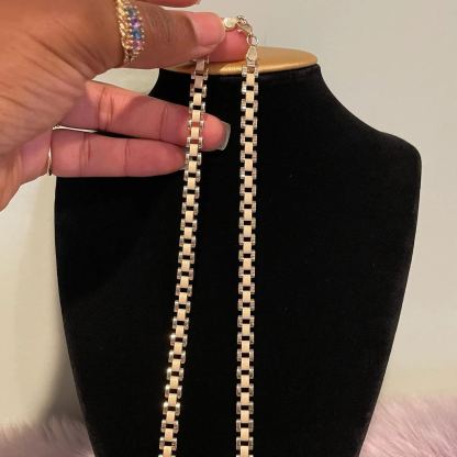 Watch Band Chain Necklace 6mm Width Gold Plated Necklace