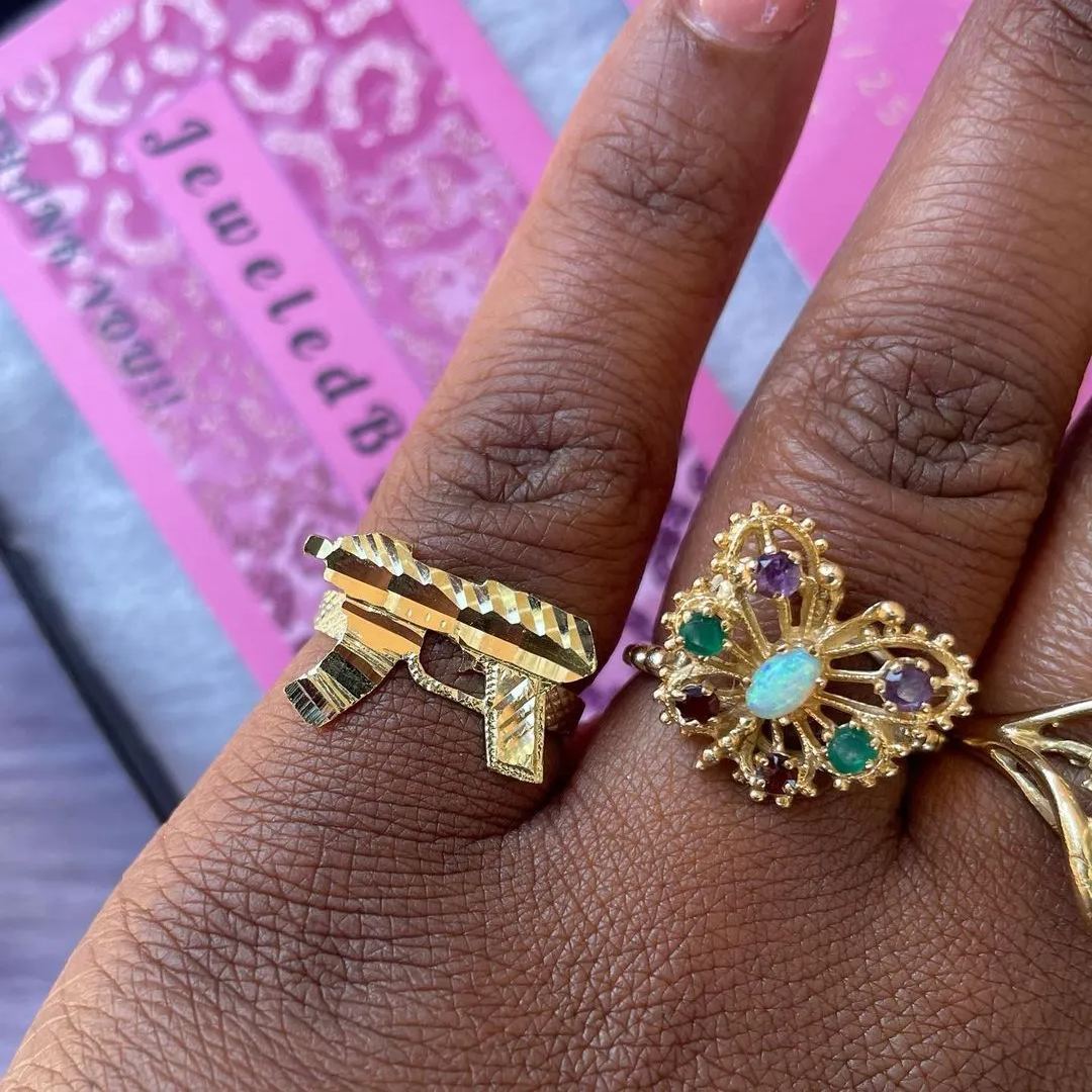 [Copy]Moon & Sun Face Ring Personalized Gold Plated Engraved Ring 