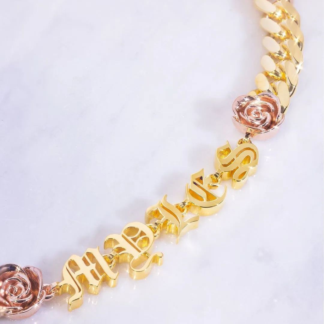 [Copy]Cuban Chain Heart Pendant Custom Initial Necklace