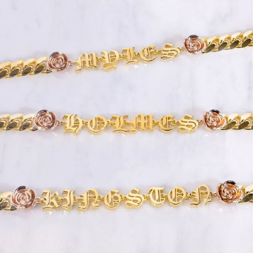 [Copy]Cuban Chain Heart Pendant Custom Initial Necklace