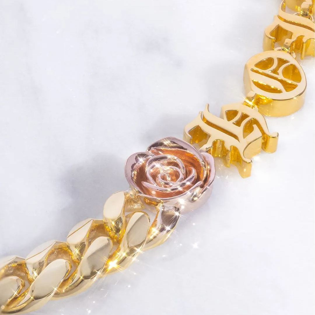 [Copy]Cuban Chain Heart Pendant Custom Initial Necklace