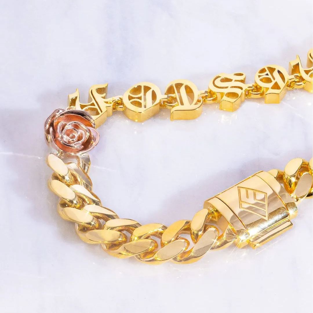 [Copy]Cuban Chain Heart Pendant Custom Initial Necklace