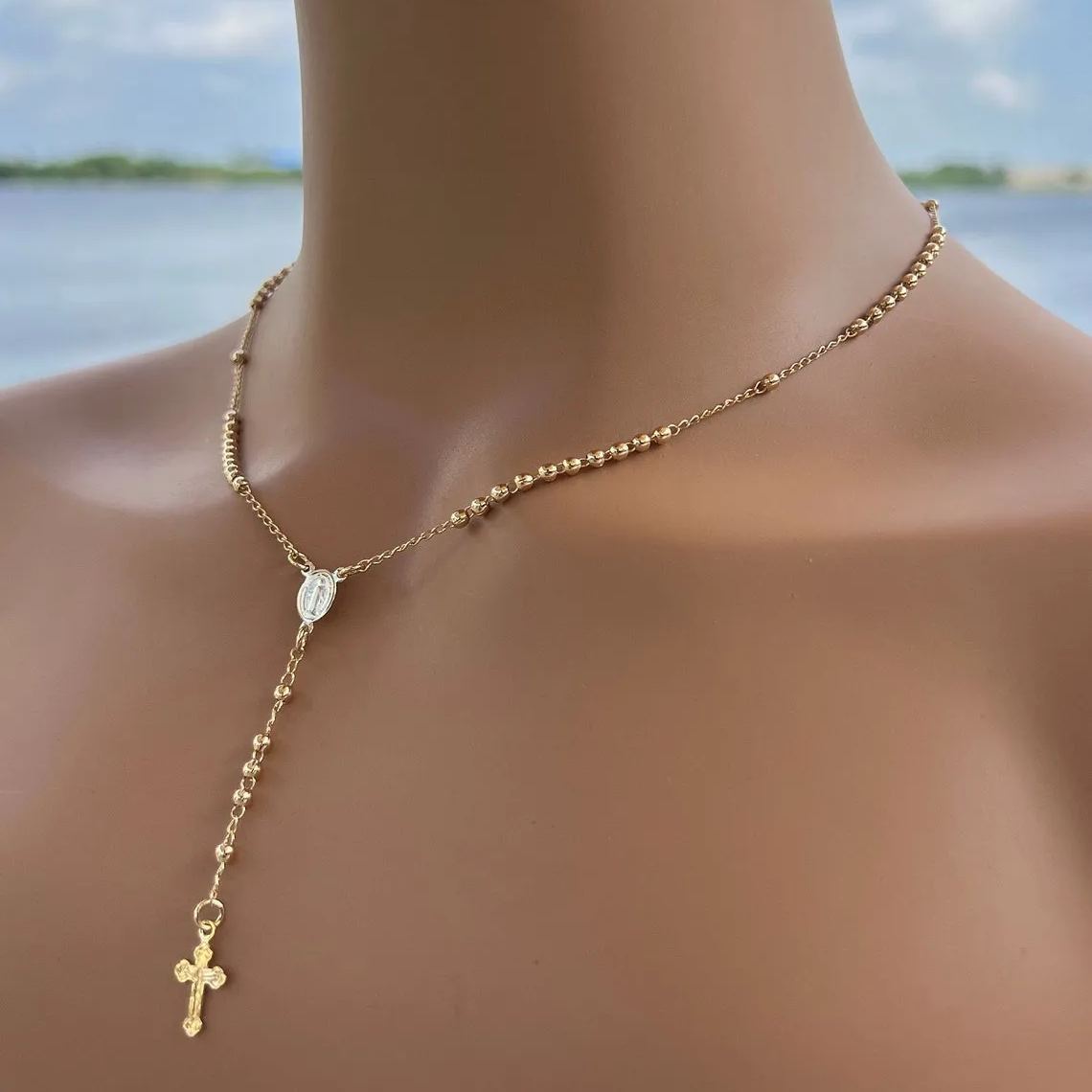 [Copy]Filigree Fancy Floral Holy Cross Necklace Christian Jewelry