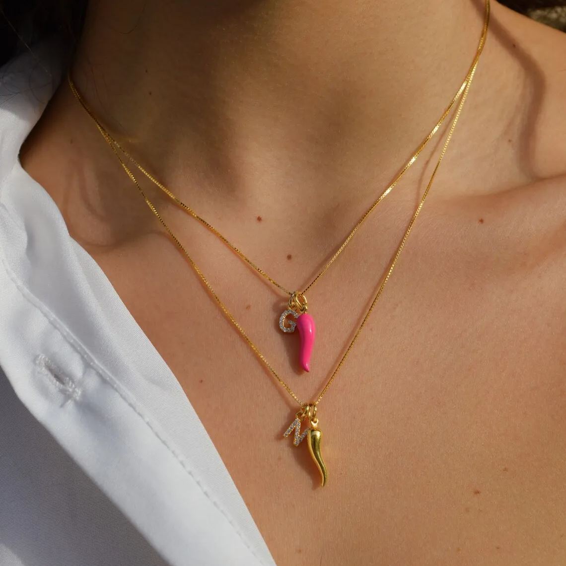 [Copy]Tricolor And White Gold Braided Herringbone Chain Necklace