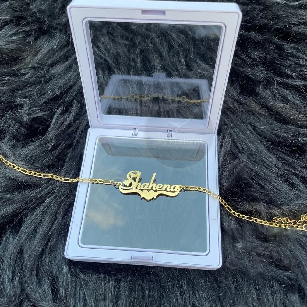 [Copy]Crown Zircon Nameplated Pendant Personalized Arabic Name Necklace