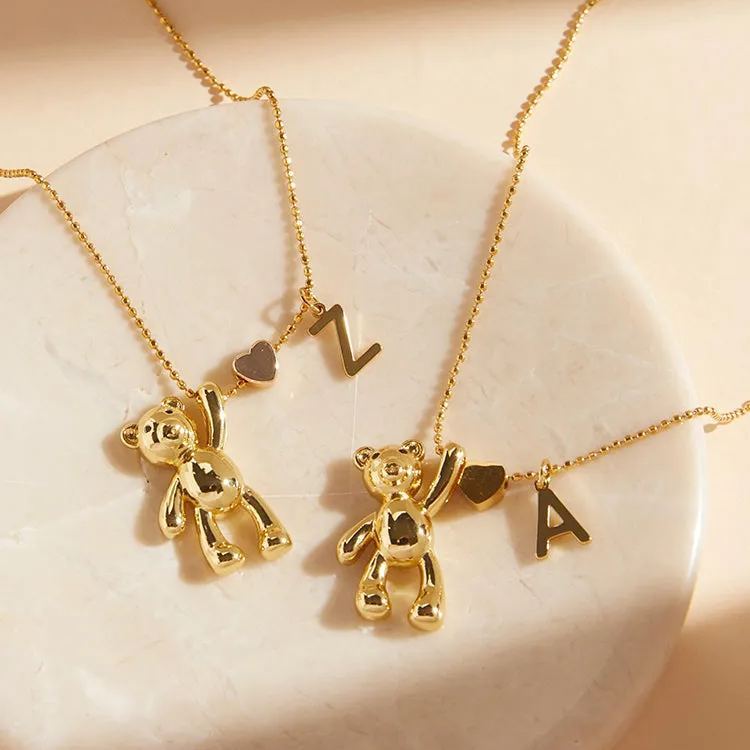 [Copy]Gold Plated Bamboo Letter Necklace Personalized Initial Necklace