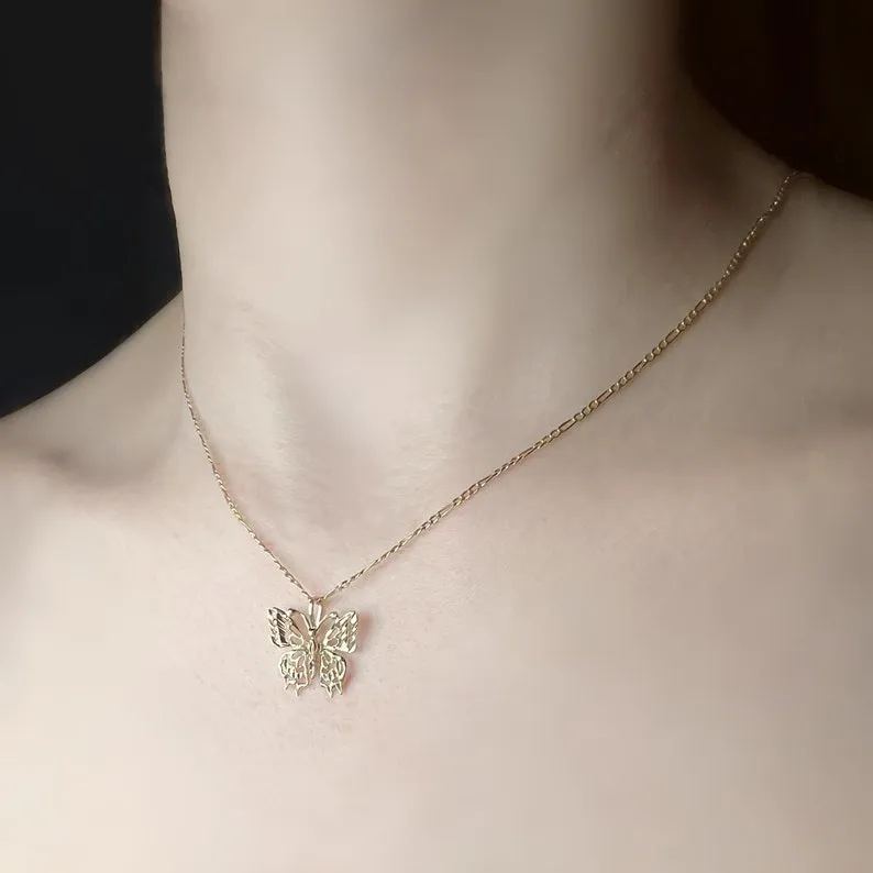 [Copy]Dainty Butterfly Necklace Gold Plated Necklace