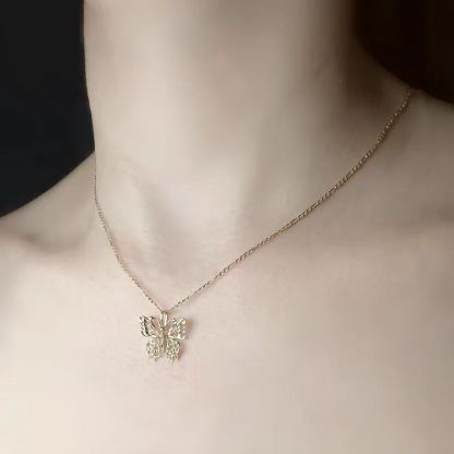 [Copy]Dainty Butterfly Necklace Gold Plated Necklace