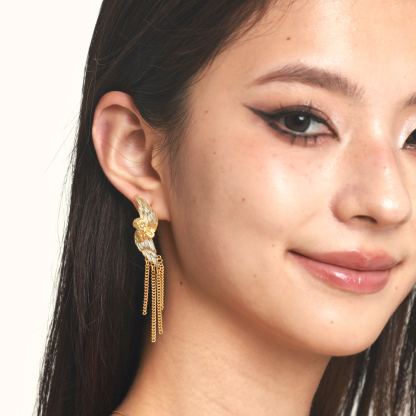 [Copy]Pearl Ribbon Stud Earrings Bow Earrings