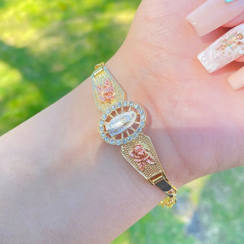 [Copy]Dollar Sign Bracelet Gold Plated Nugget Bracelet 