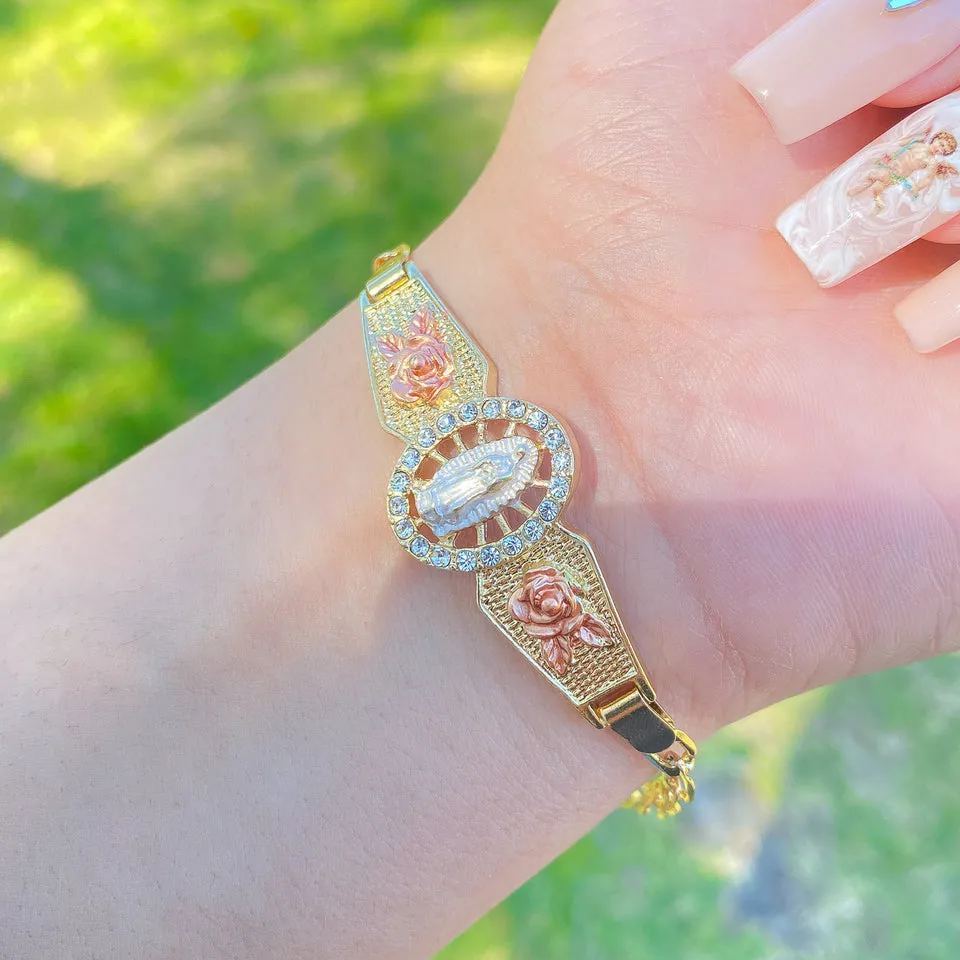 [Copy]Dollar Sign Bracelet Gold Plated Nugget Bracelet 