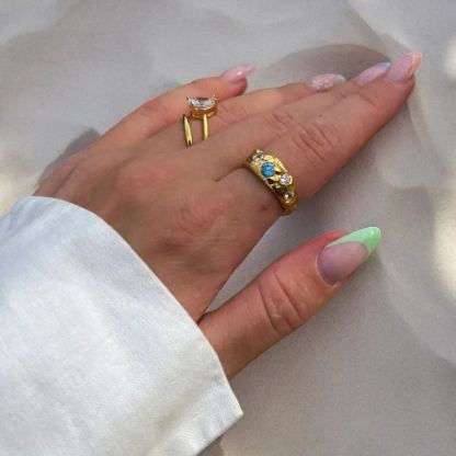 [Copy]Dollar Sign Money Ring Watch Band Style Zirconia Ring