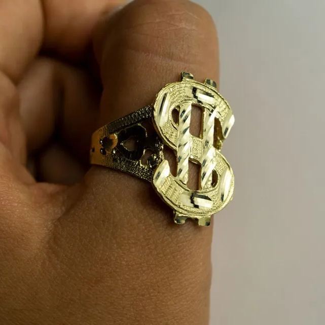 [Copy]Dad Ring Gold Plated Nugget Ring