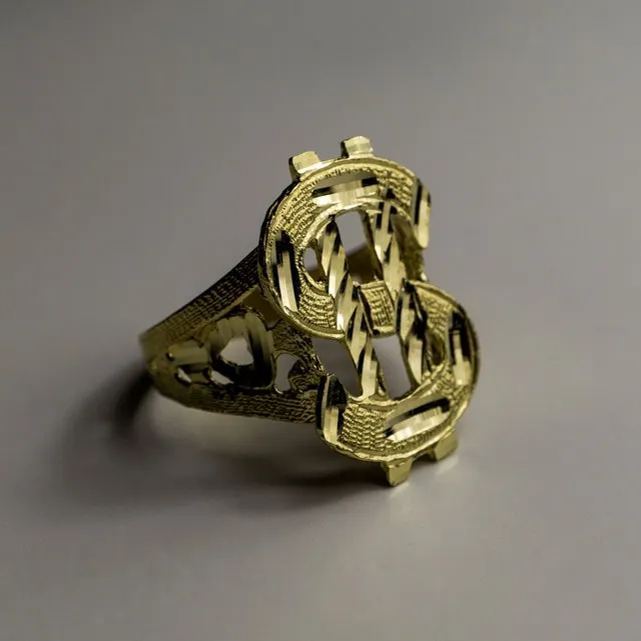 [Copy]Dad Ring Gold Plated Nugget Ring
