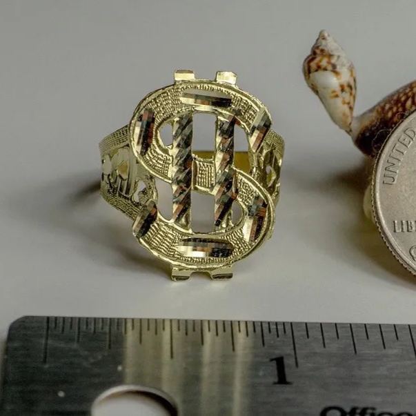 [Copy]Dad Ring Gold Plated Nugget Ring