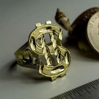 [Copy]Dad Ring Gold Plated Nugget Ring