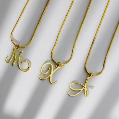 [Copy]Diamond Cut Personalized Initial Necklace With Birthstone