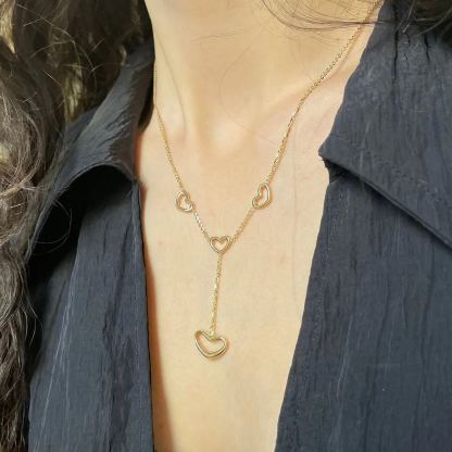 [Copy]Puffed Heart Mariner Link Chain Necklace