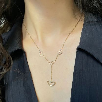 [Copy]Puffed Heart Mariner Link Chain Necklace