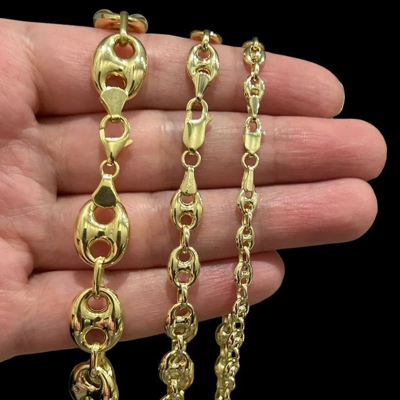 [Copy]Puffed Mariner Chain Bracelet Gold Plated Bracelet