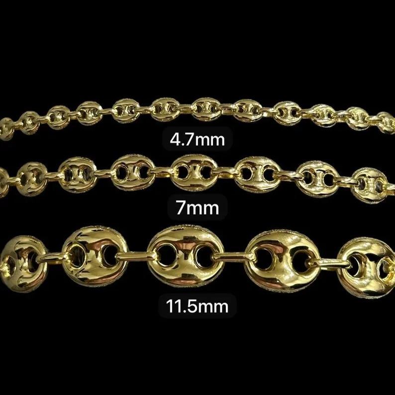 [Copy]Puffed Mariner Chain Bracelet Gold Plated Bracelet