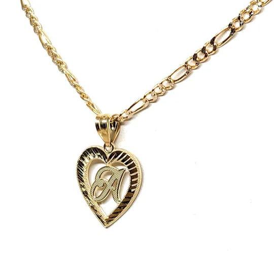 [Copy]Rose Heart Charm Pendant Custom Initial Necklace