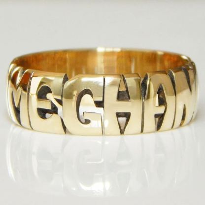 [Copy]Personalized Heart with Rose Initial Ring Custom Letter Ring