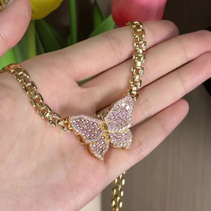 6.5mm RX Chain with Butterfly Pendant RX Style Necklace 