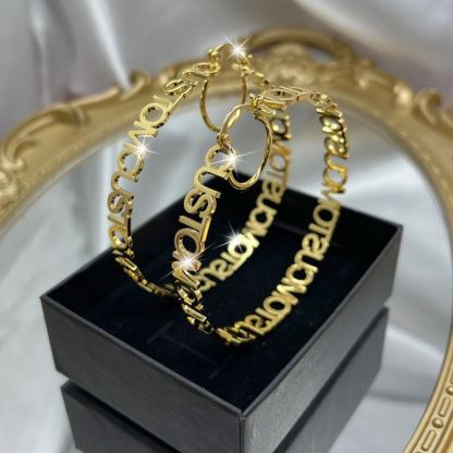 Custom Name Hoop Earrings