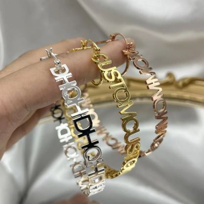 Custom Name Hoop Earrings