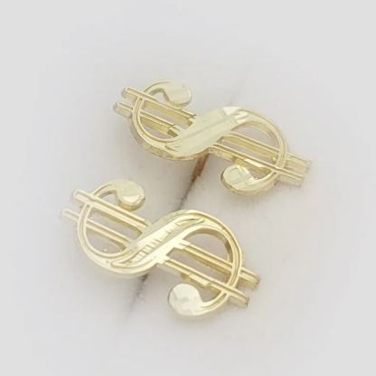 Dollar Sigan Earrings Money Symbol Gold Plated Stud Earrings
