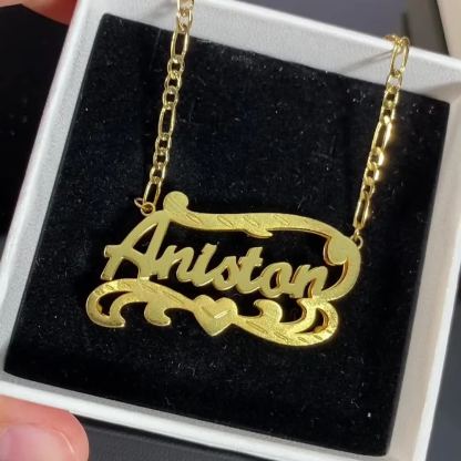 3D Double Plated Gold Plated Personalized Name Necklace