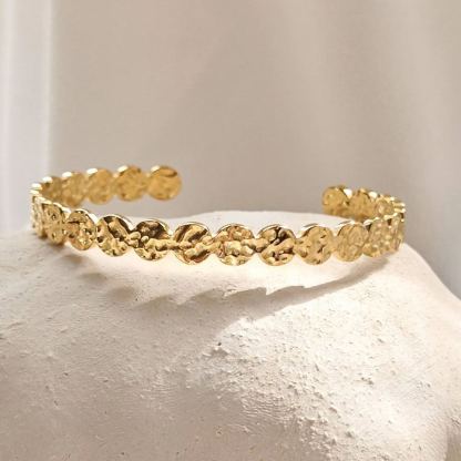 Nugget Cut Gold Plated Ladies Bracelet