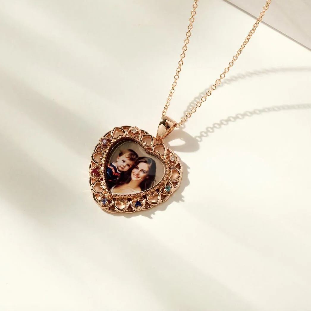 [Copy]Gold Plated Antique Locket Necklace with Photos Inside
