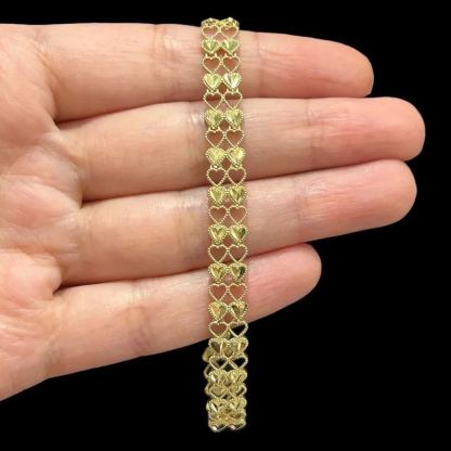 [Copy]Nugget Cut Gold Plated Ladies Bracelet