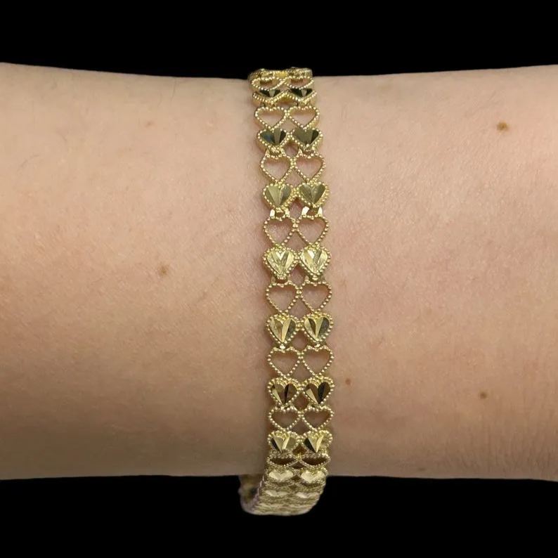[Copy]Nugget Cut Gold Plated Ladies Bracelet