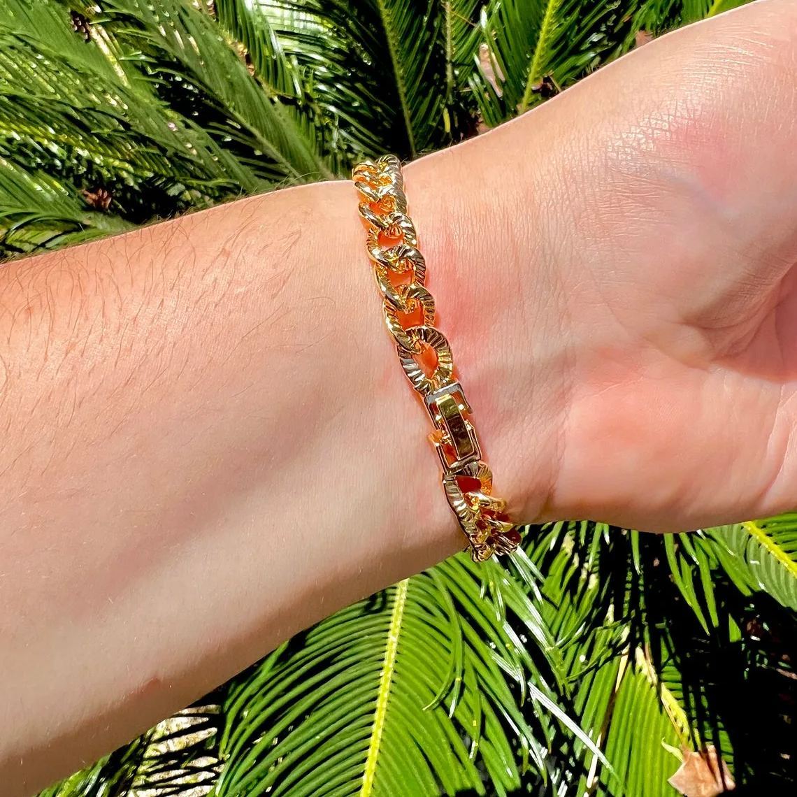 [Copy]Double Heart Charm Gold Plated Bracelet