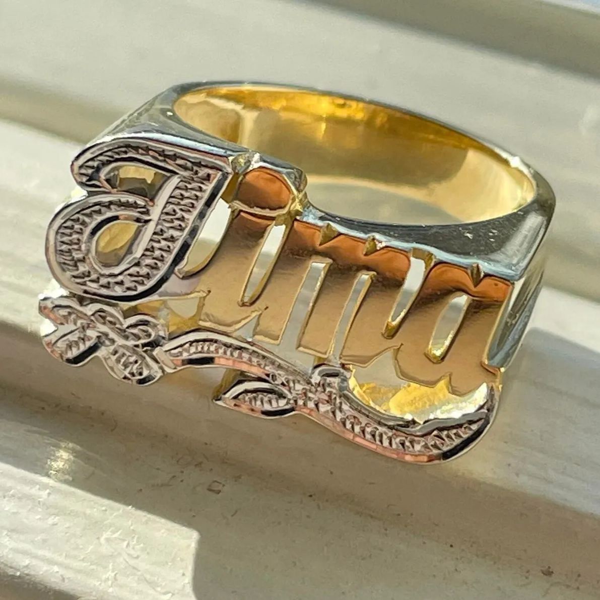 [Copy]Personalized Zircon Birthstone Name Ring