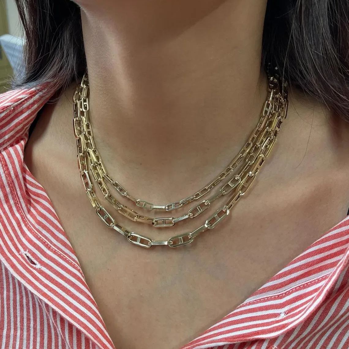 10mm Mariner Link Chain Anchor Stainless Steel Necklace