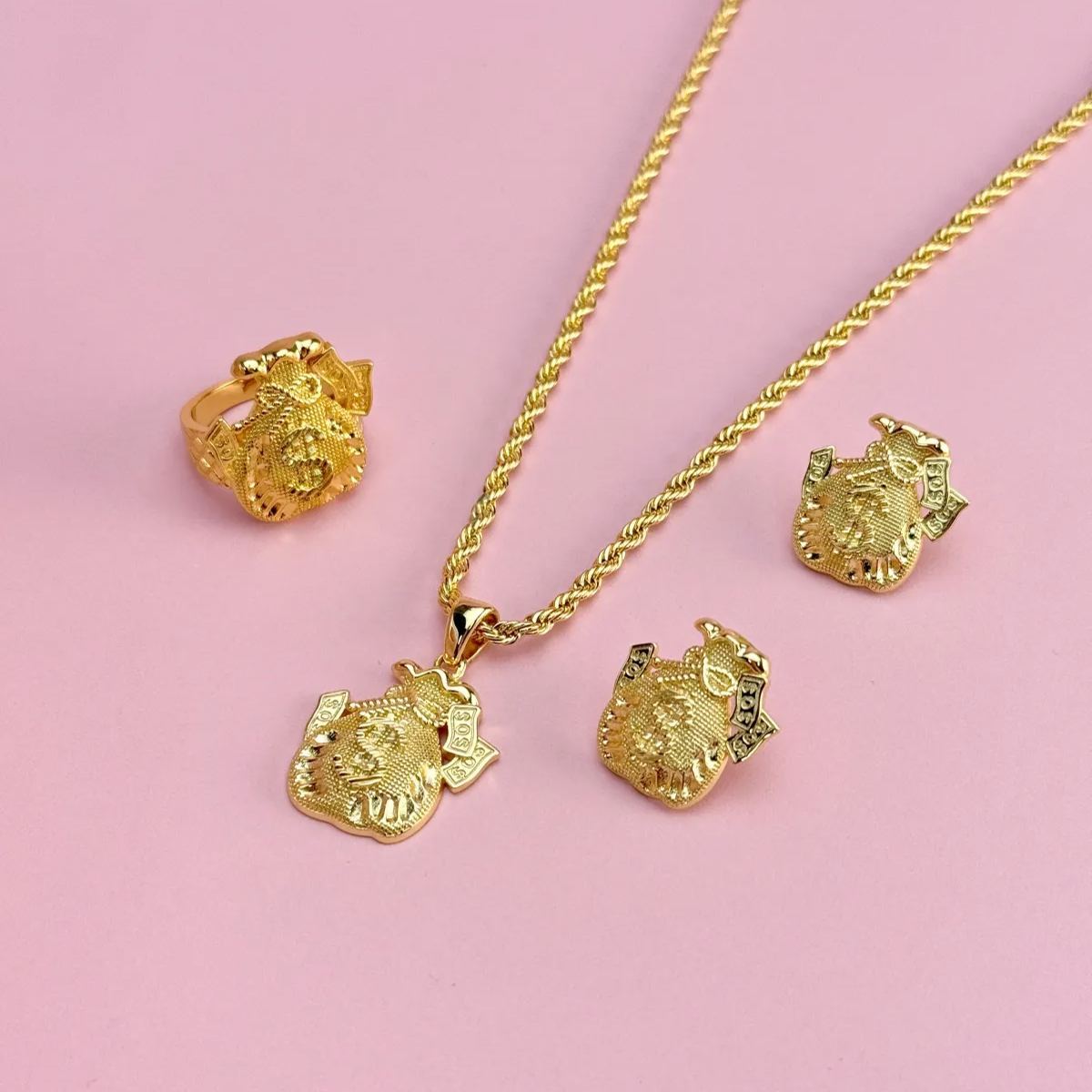 [Copy]Rx Style Heart Pendant And Nameplate with Heart Necklace Set