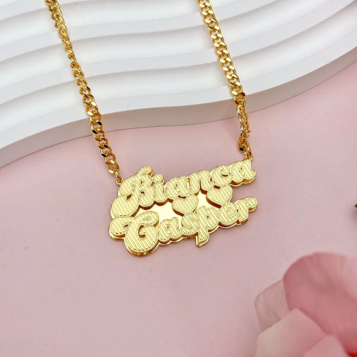 Personalized Double Name Necklace Couple Gifts