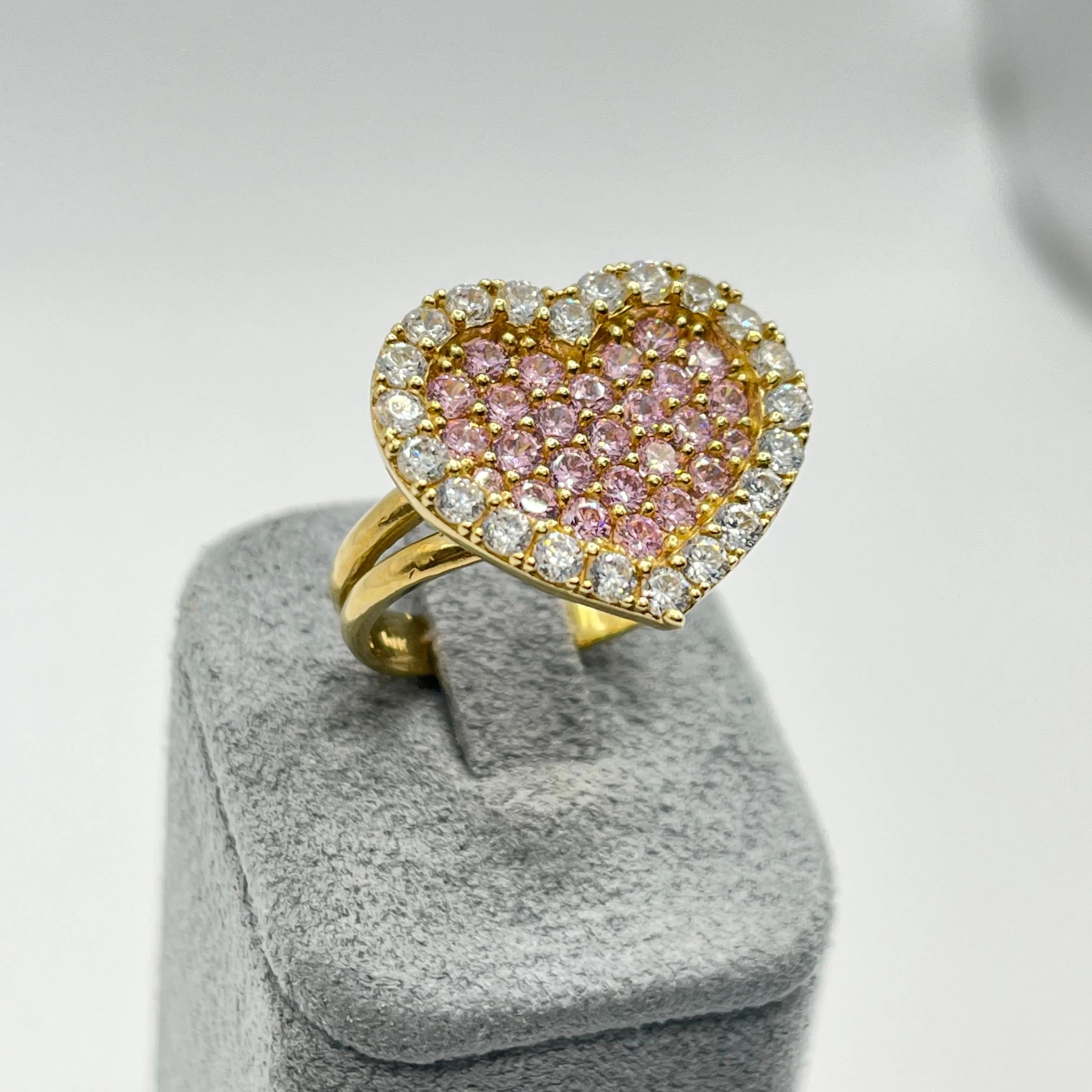 Gold Plated Pink Heart Ring