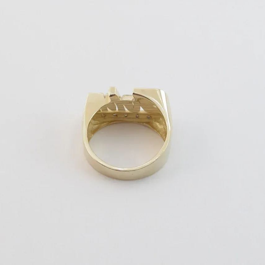 Gold plated Diamond Cut Name Ring