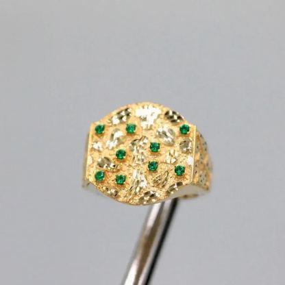 Wide Large Nugget Ring Diamond Cut Shine Vintage Ring