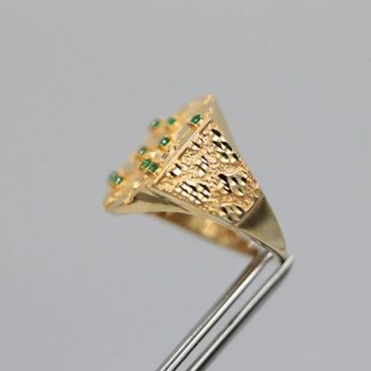 Wide Large Nugget Ring Diamond Cut Shine Vintage Ring