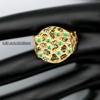 Wide Large Nugget Ring Diamond Cut Shine Vintage Ring